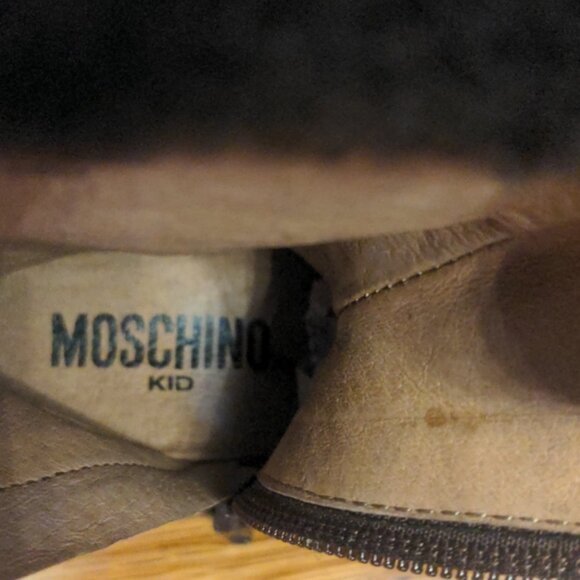 Moschino Chocolate Brown Suede Kids Boots size 21 approx 5.5 toddler luxury - Picture 7 of 7